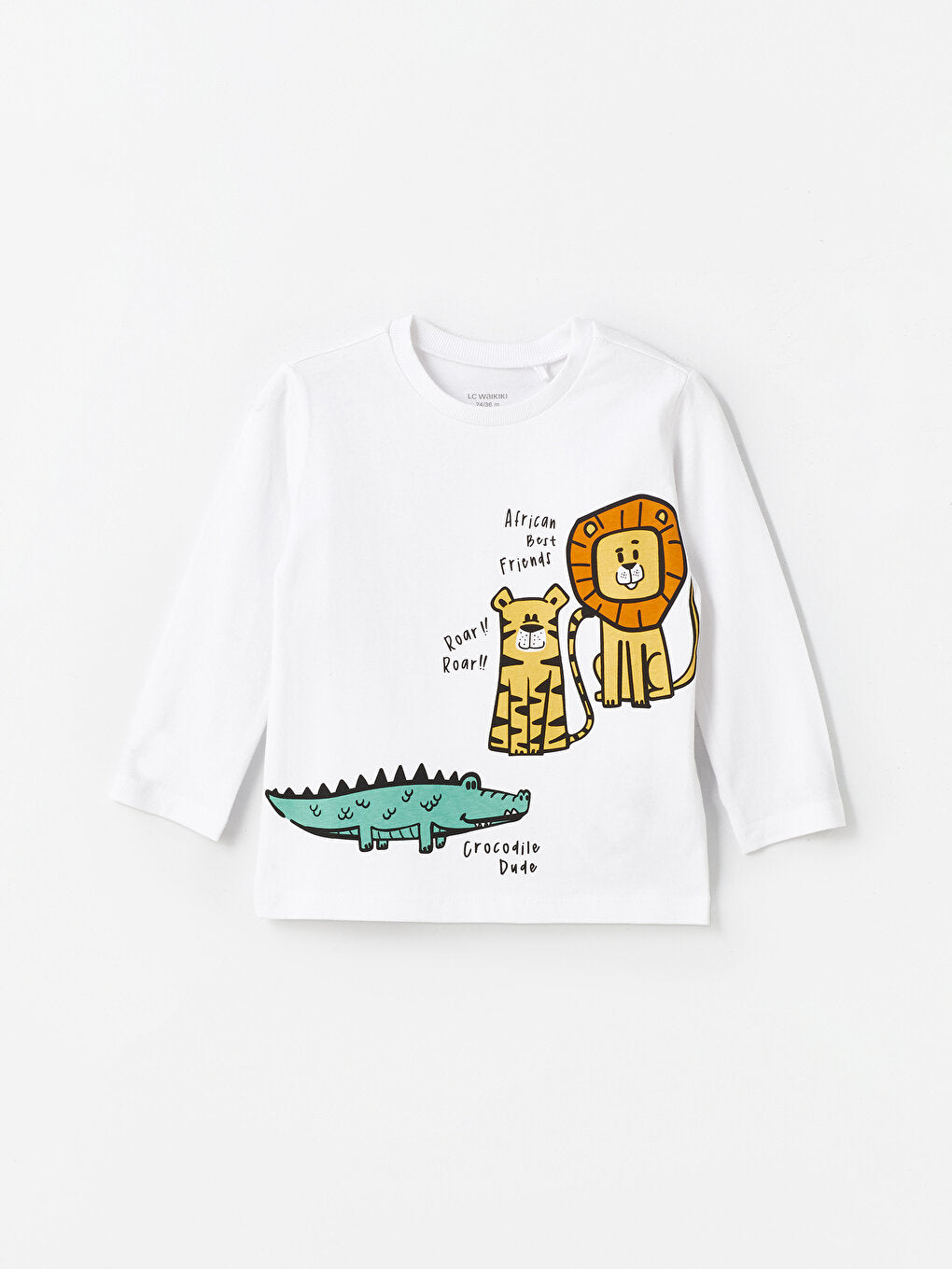 Crew Neck Long Sleeve Printed Baby Boy T-Shirt, Pack of 2