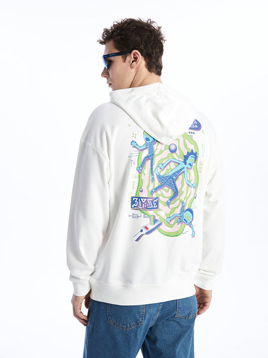 Long Sleeve Rick and Morty Printed Men's Hoodie