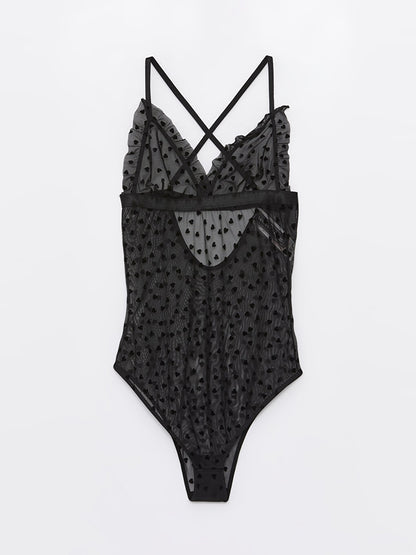 V-Neck Patterned Bodysuit