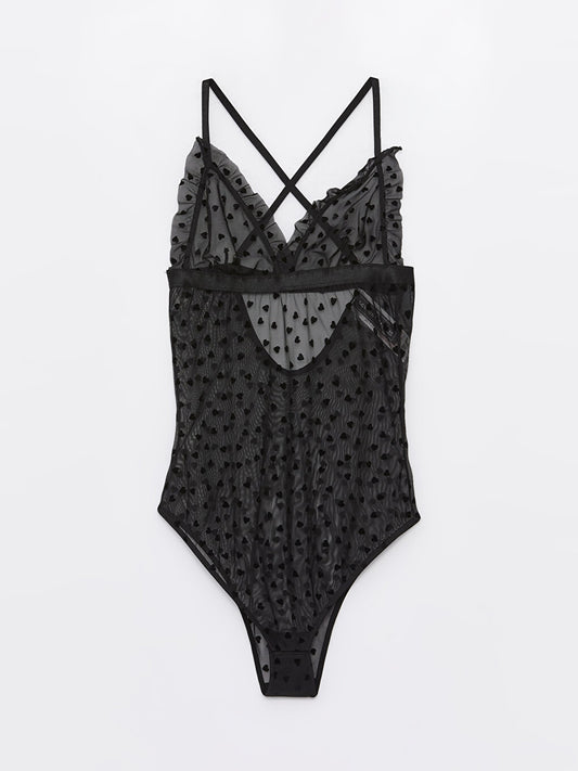 V-Neck Patterned Bodysuit