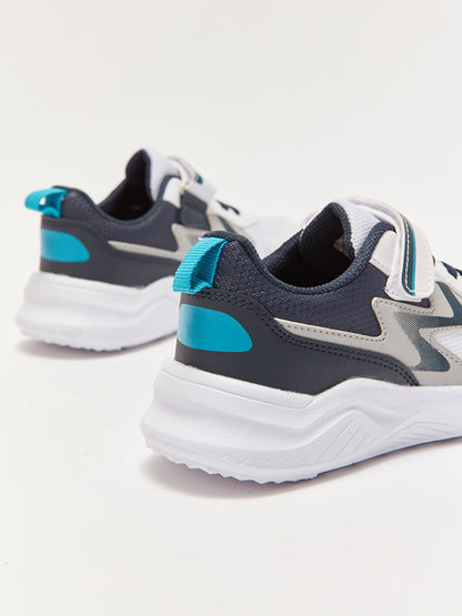 Color Blocked Boys' Sports Shoes with Laces and Velcro