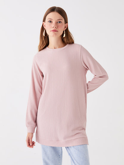 Crew Neck Plain Long Sleeve Women's Tunic