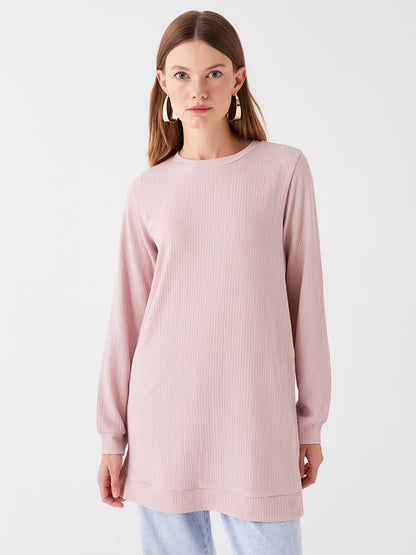 Crew Neck Plain Long Sleeve Women's Tunic