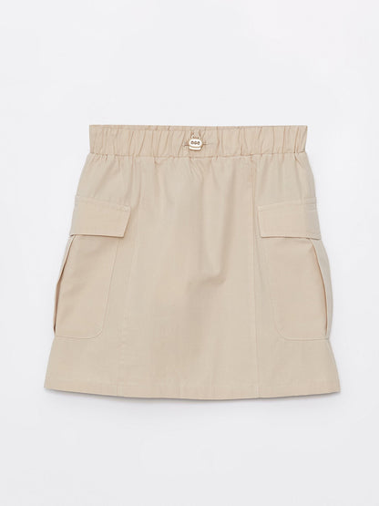 Girls' Cargo Skirt with Elastic Waist