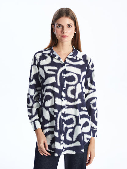 Patterned Long Sleeve Women's Shirt Tunic