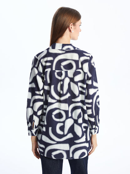 Patterned Long Sleeve Women's Shirt Tunic