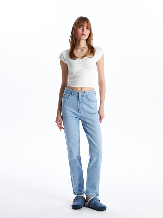 Straight Fit Women's Jean Trousers