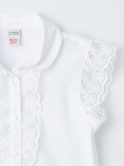 Lace Detailed Girl's Shirt