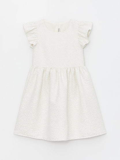 Square Neck Patterned Girl's Dress