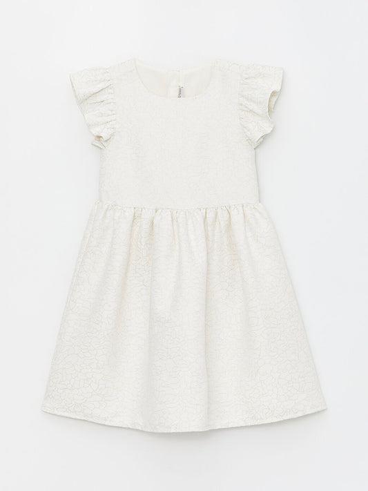 Square Neck Patterned Girl's Dress