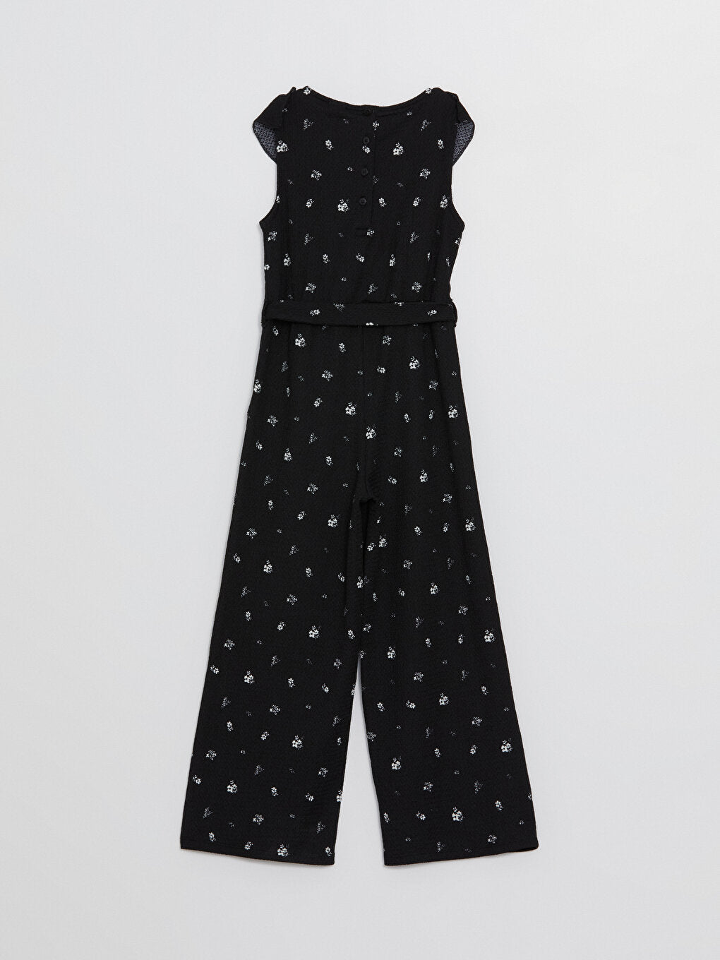 Crew Neck Floral Girl's Jumpsuit