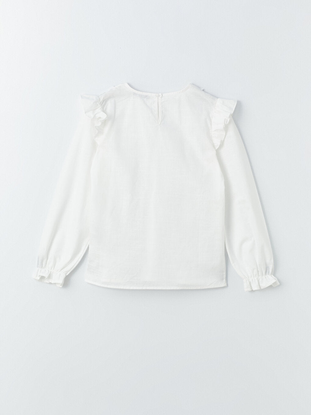 Crew Neck Long Sleeve Girl's Blouse