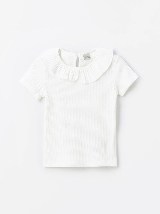 Baby Collar Short Sleeve Girls' T-Shirt