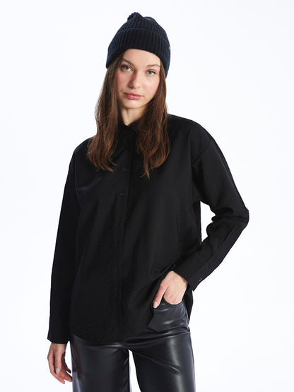 Plain Long Sleeve Oversize Women's Shirt