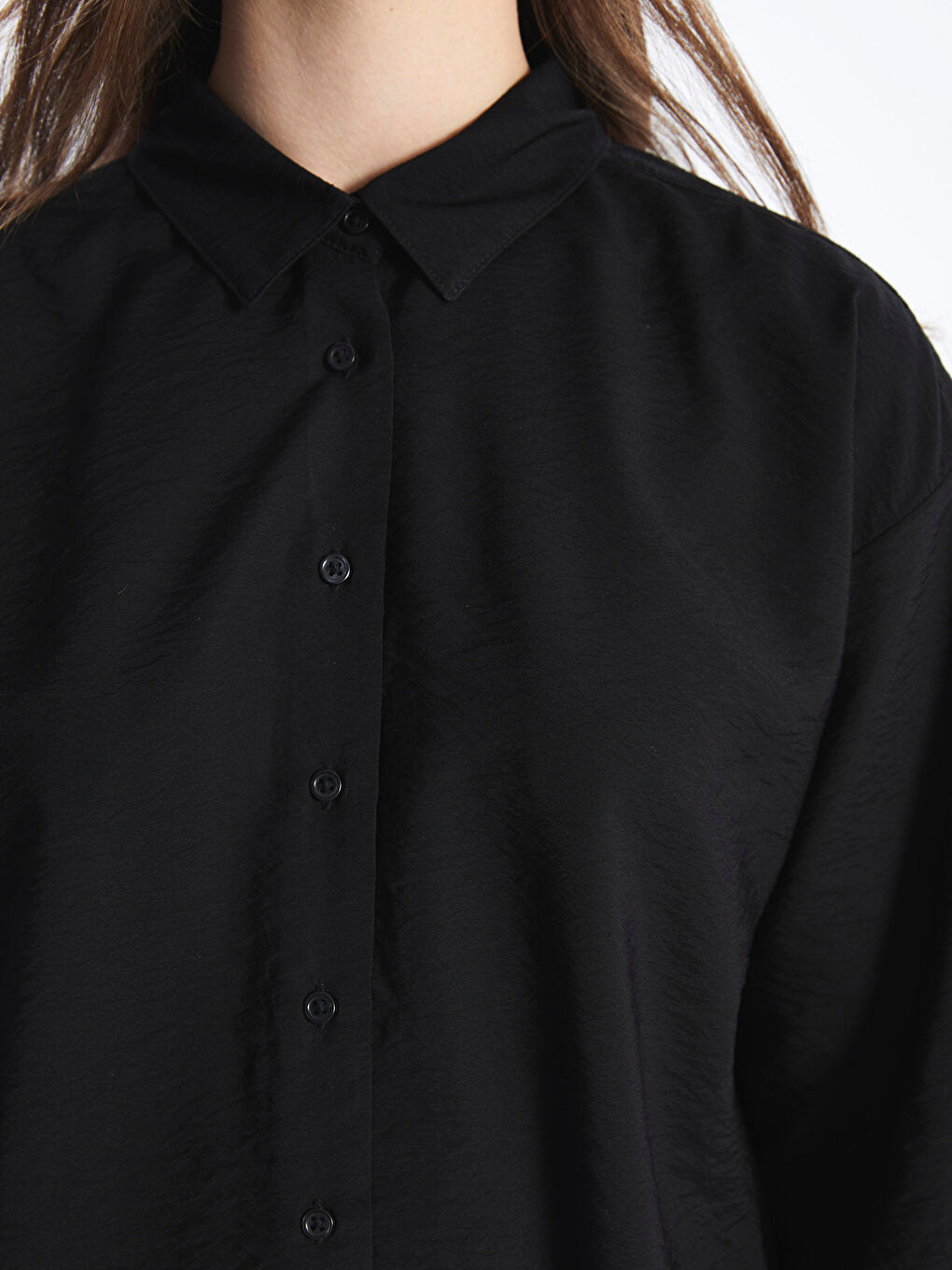 Plain Long Sleeve Oversize Women's Shirt