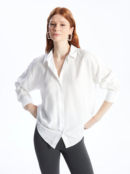 Plain Long Sleeve Oversize Women's Shirt