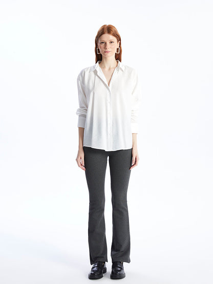 Plain Long Sleeve Oversize Women's Shirt