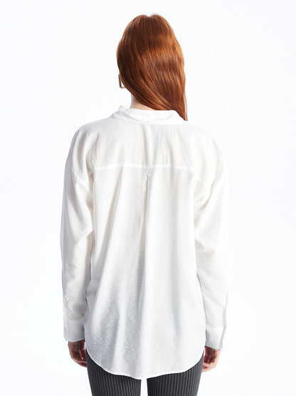 Plain Long Sleeve Oversize Women's Shirt