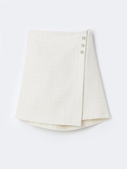 Girls' Tweed Skirt with Elastic Waist