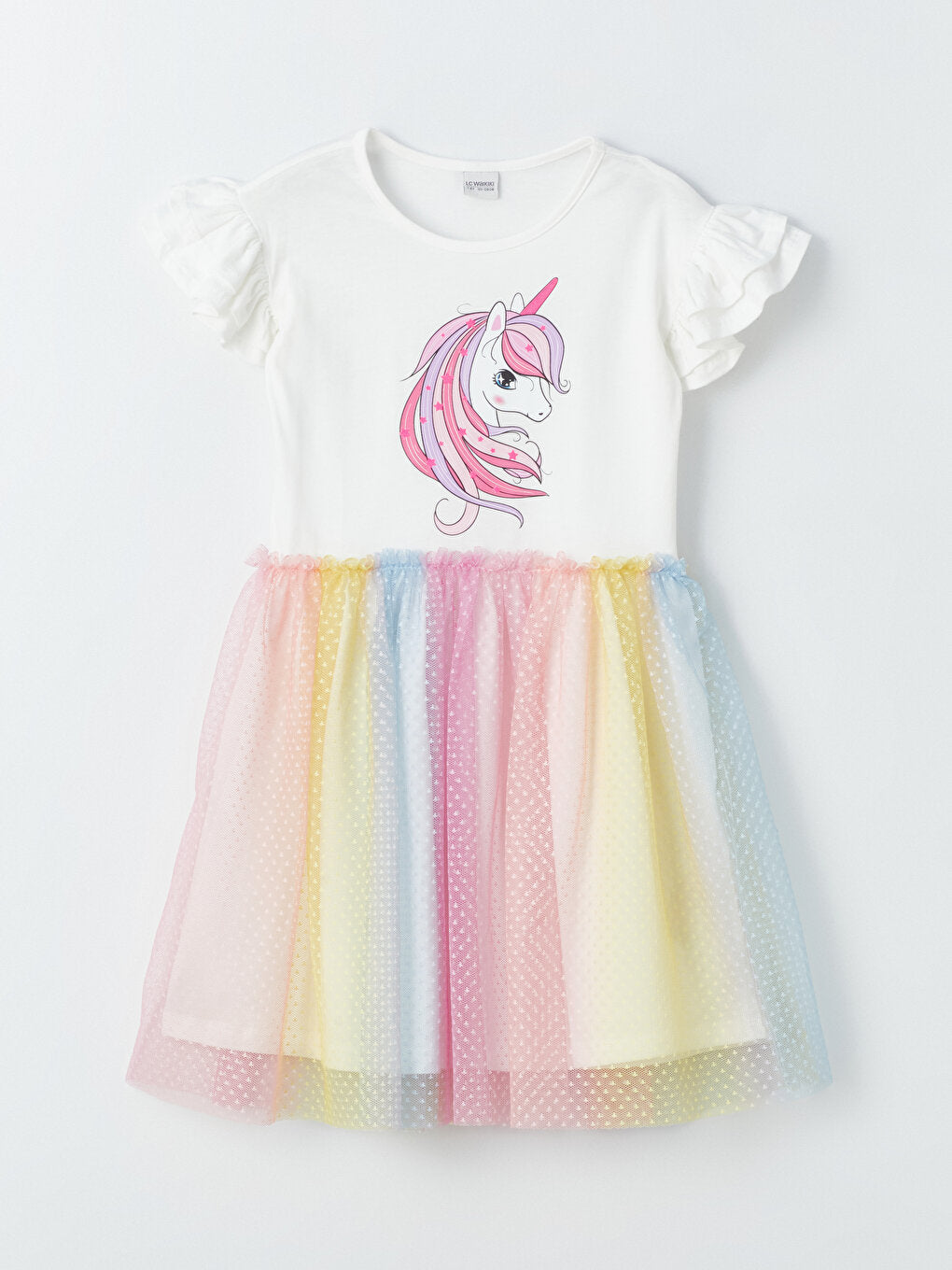 Crew Neck Printed Girl's Dress