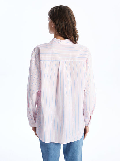 Striped Long Sleeve Poplin Women's Shirt