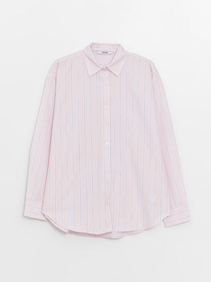 Striped Long Sleeve Poplin Women's Shirt