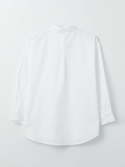 Plain Long Sleeve Poplin Women's Shirt