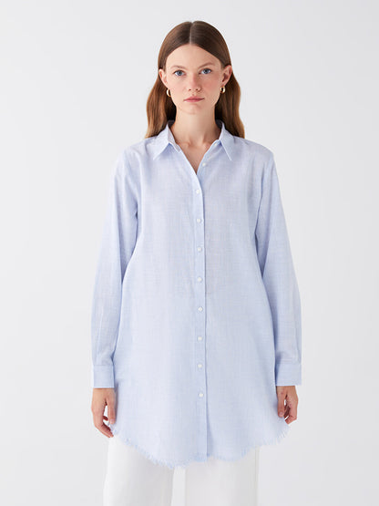 Plain Long Sleeve Women's Shirt Tunic