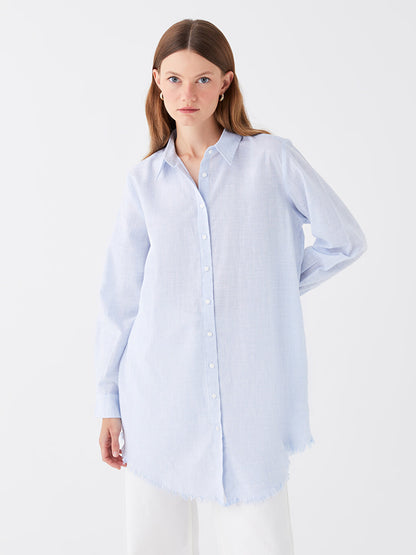 Plain Long Sleeve Women's Shirt Tunic