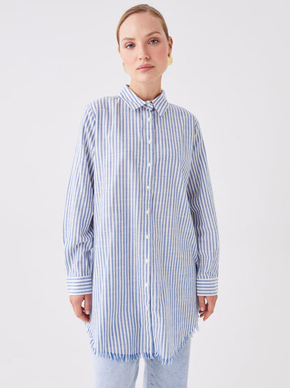 Striped Long Sleeve Women's Shirt Tunic