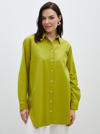 Plain Long Sleeve Women's Shirt Tunic