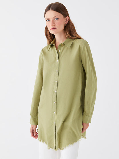 Plain Long Sleeve Women's Shirt Tunic