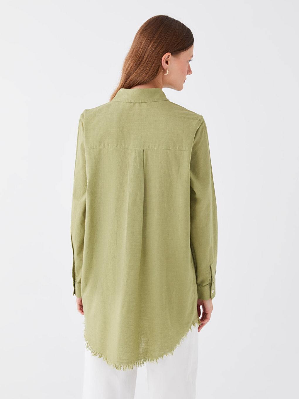 Plain Long Sleeve Women's Shirt Tunic