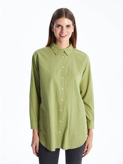 Plain Long Sleeve Women's Shirt Tunic