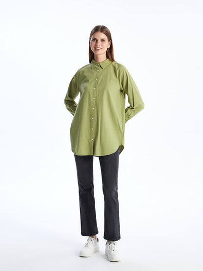 Plain Long Sleeve Women's Shirt Tunic