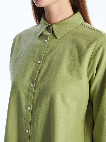 Plain Long Sleeve Women's Shirt Tunic