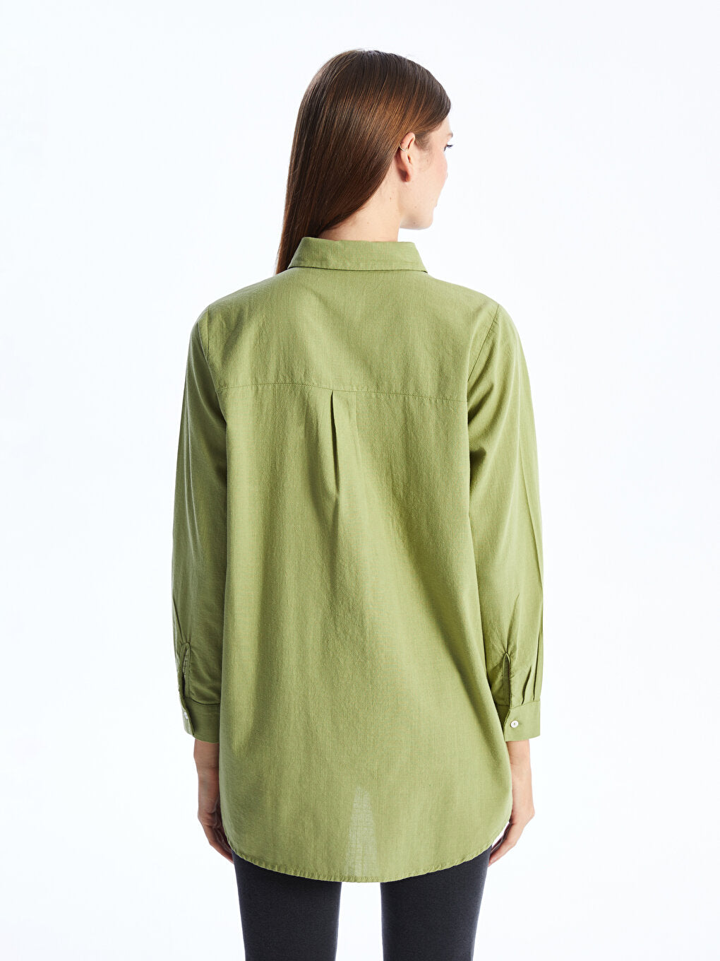 Plain Long Sleeve Women's Shirt Tunic