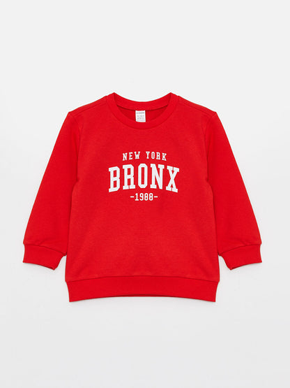 Crew Neck Long Sleeve Printed Baby Boy Sweatshirt