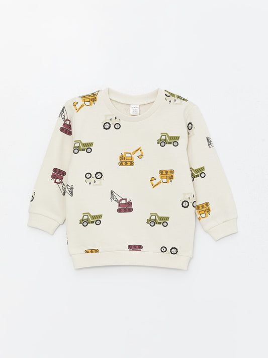 Crew Neck Long Sleeve Printed Baby Boy Sweatshirt