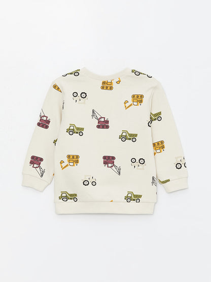 Crew Neck Long Sleeve Printed Baby Boy Sweatshirt