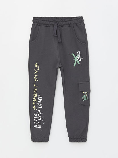 Printed Baby Boy Jogger Sweatpants with Elastic Waist