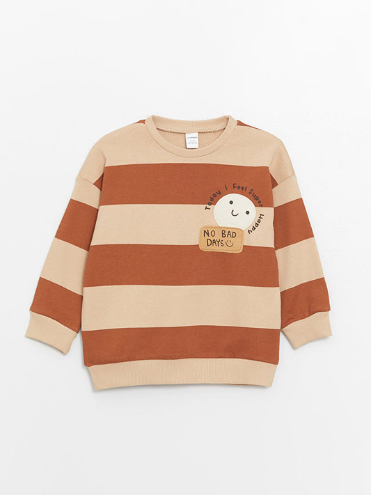 Crew Neck Long Sleeve Printed Baby Boy Sweatshirt