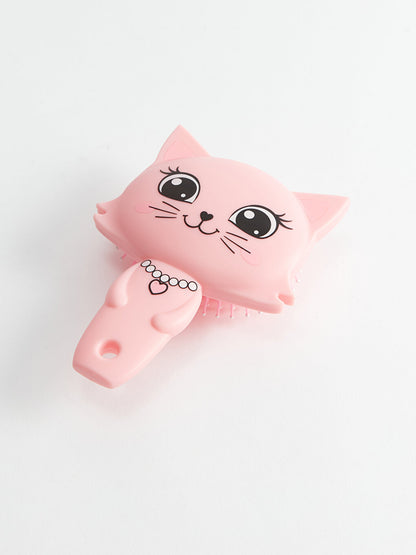 Girl's Hair Brush with Cat Figure