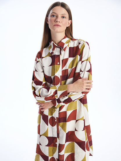 Patterned Long Sleeve Women's Shirt Tunic