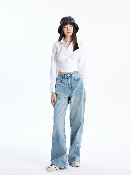 Wideleg Women's Jean Trousers