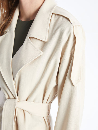 Women's Jacket Collar Plain Trench Coat