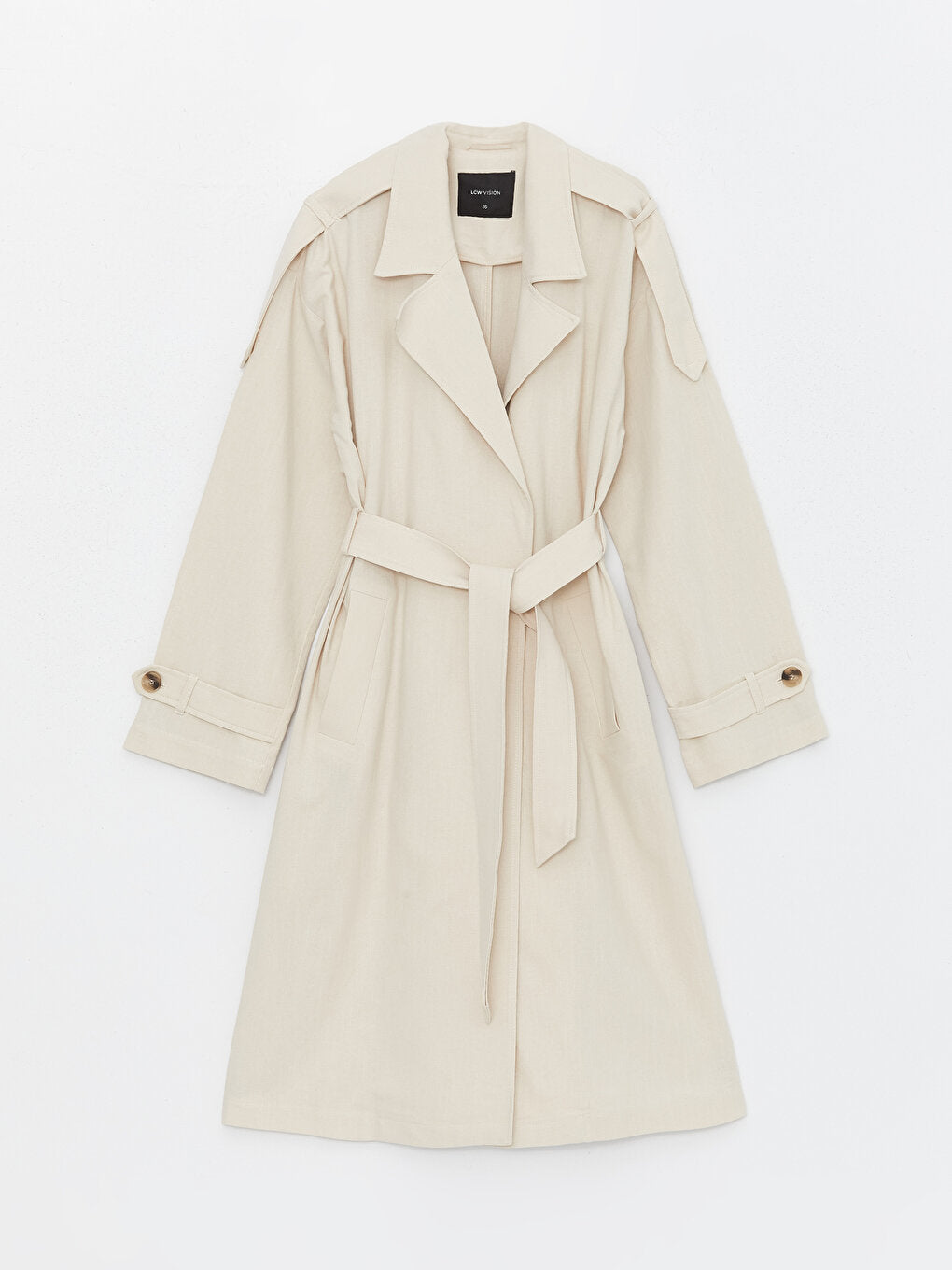 Women's Jacket Collar Plain Trench Coat