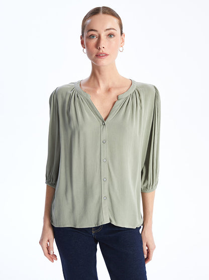 Women's Loose Collar Plain Blouse