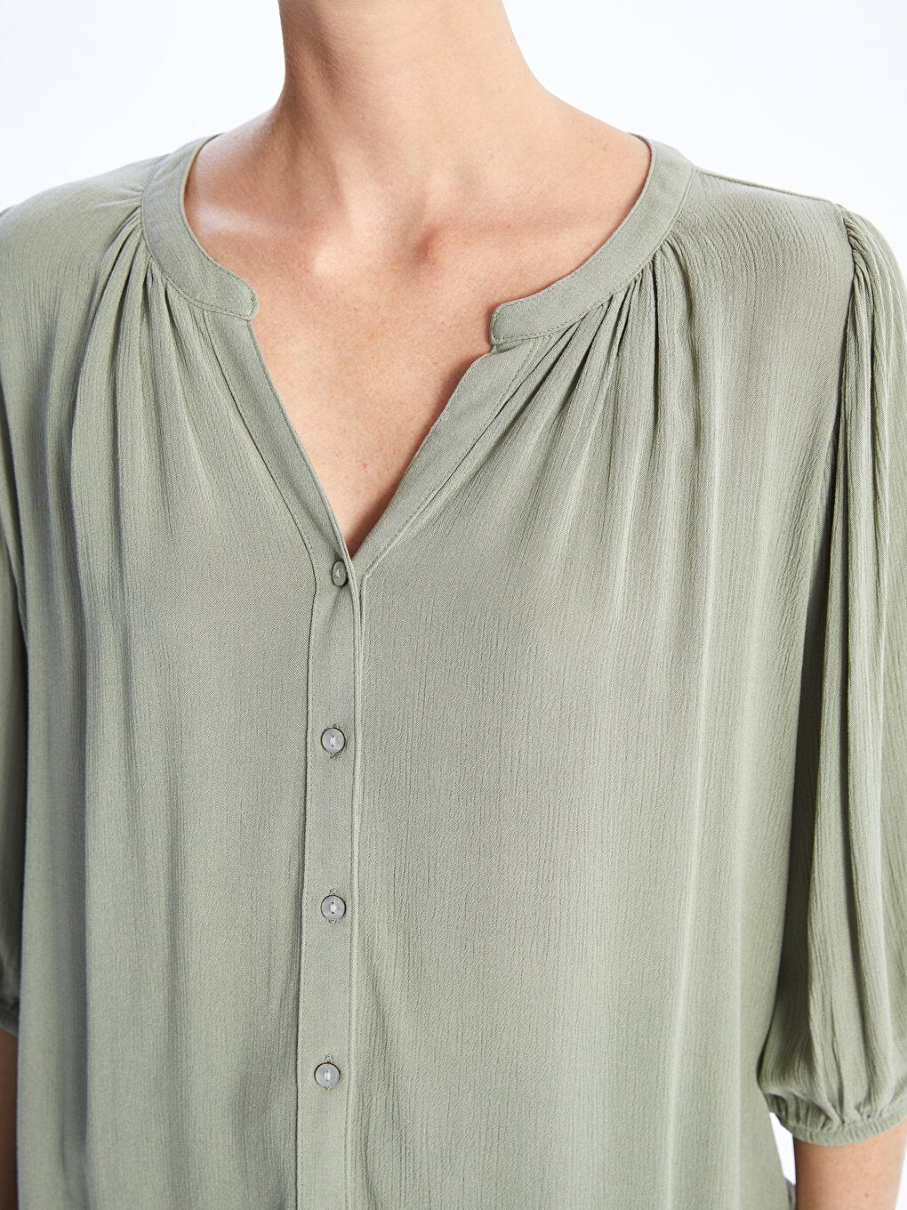 Women's Loose Collar Plain Blouse