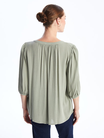 Women's Loose Collar Plain Blouse